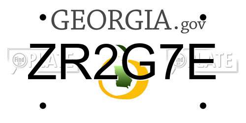 ZR2G7E Georgia License Plate