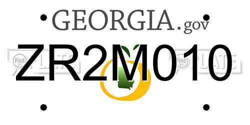 ZR2M010 Georgia License Plate