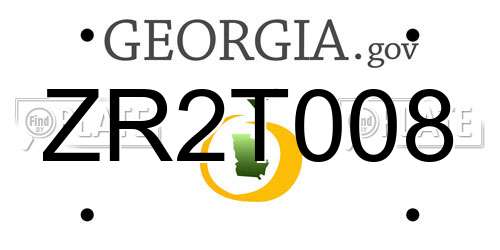 ZR2T008 Georgia License Plate