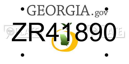 ZR41890 Georgia License Plate