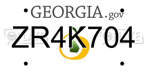 ZR4K704 Georgia License Plate