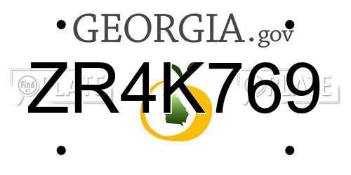 ZR4K769 Georgia License Plate