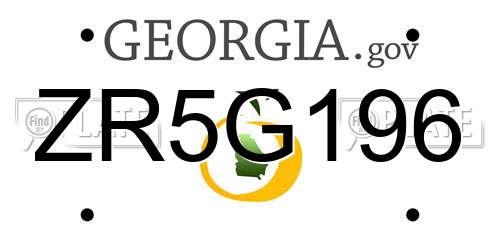 ZR5G196 Georgia License Plate