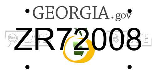 ZR72008 Georgia License Plate