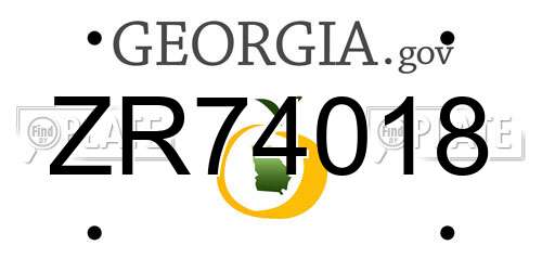 ZR74018 Georgia License Plate