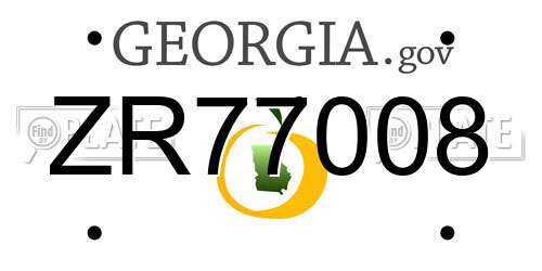 ZR77008 Georgia License Plate