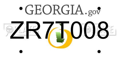ZR7T008 Georgia License Plate
