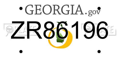 ZR86196 Georgia License Plate