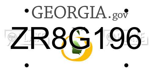 ZR8G196 Georgia License Plate