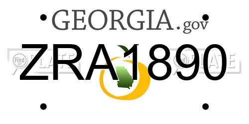 ZRA1890 Georgia License Plate