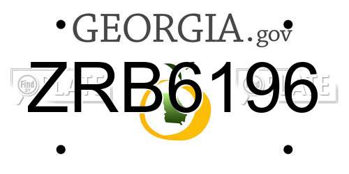 ZRB6196 Georgia License Plate