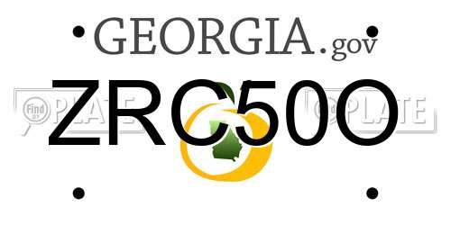 ZRC50O Georgia License Plate