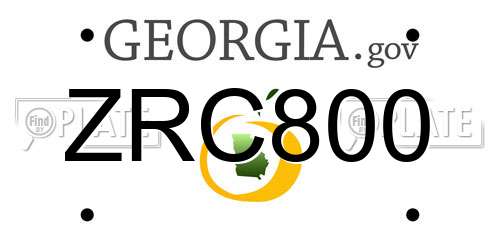 ZRC800 Georgia License Plate
