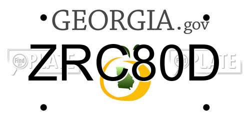 ZRC80D Georgia License Plate
