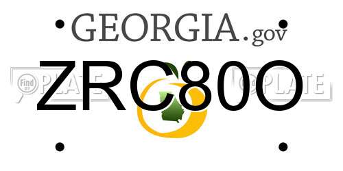 ZRC80O Georgia License Plate