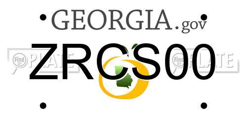ZRCS00 Georgia License Plate