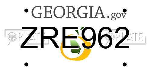 ZRE962 Georgia License Plate