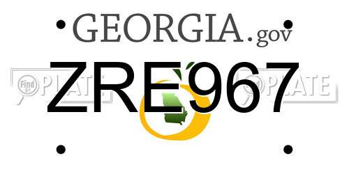 ZRE967 Georgia License Plate