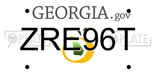 ZRE96T Georgia License Plate