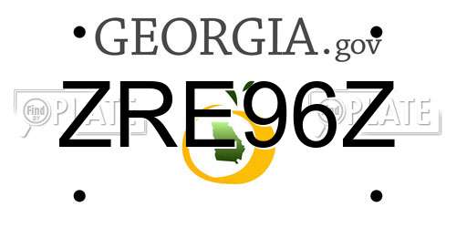 ZRE96Z Georgia License Plate