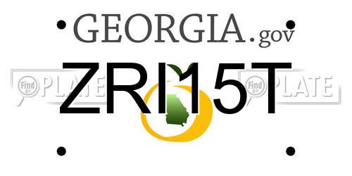ZRI15T Georgia License Plate
