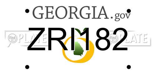 ZRI182 Georgia License Plate