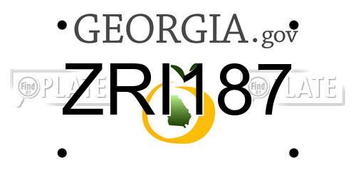 ZRI187 Georgia License Plate
