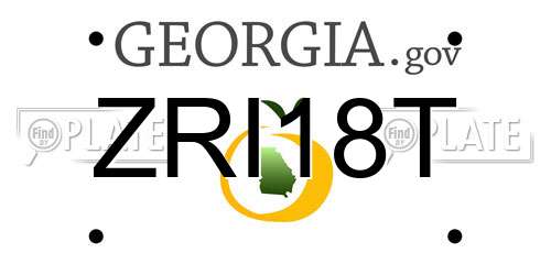 ZRI18T Georgia License Plate