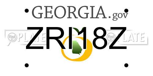 ZRI18Z Georgia License Plate