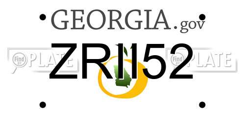 ZRII52 Georgia License Plate