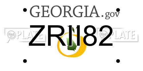 ZRII82 Georgia License Plate