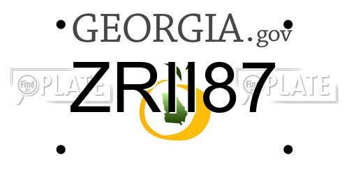 ZRII87 Georgia License Plate