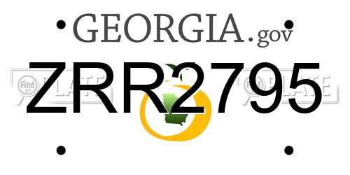 ZRR2795 Georgia License Plate