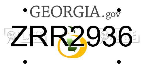 ZRR2936 Georgia License Plate