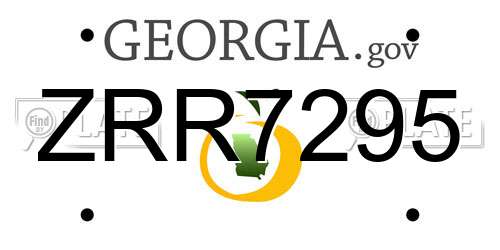 ZRR7295 Georgia License Plate