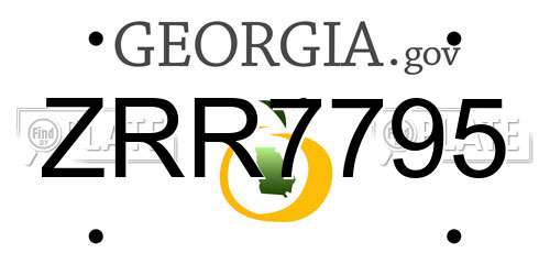 ZRR7795 Georgia License Plate