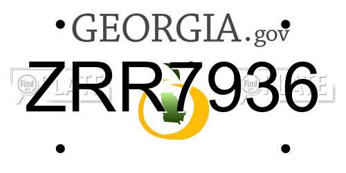 ZRR7936 Georgia License Plate