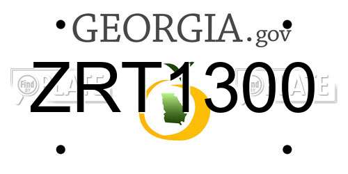 ZRT1300 Georgia License Plate