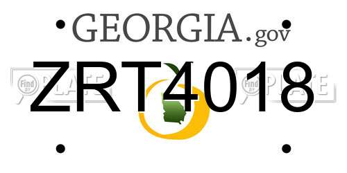 ZRT4018 Georgia License Plate