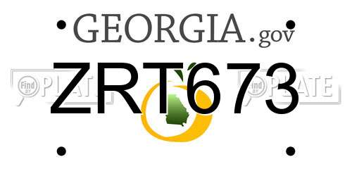 ZRT673 Georgia License Plate