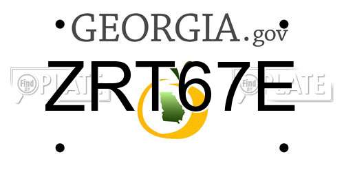 ZRT67E Georgia License Plate
