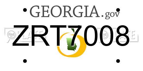 ZRT7008 Georgia License Plate