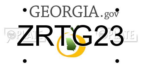 ZRTG23 Georgia License Plate