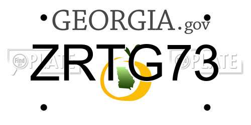 ZRTG73 Georgia License Plate