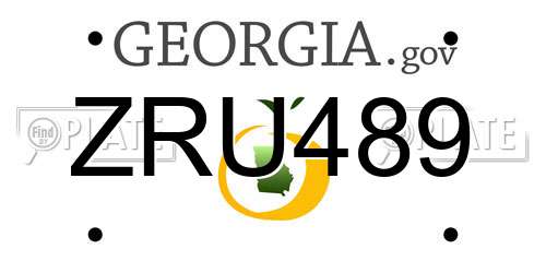 ZRU489 Georgia License Plate
