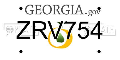 ZRV754 Georgia License Plate