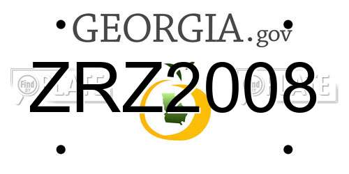 ZRZ2008 Georgia License Plate