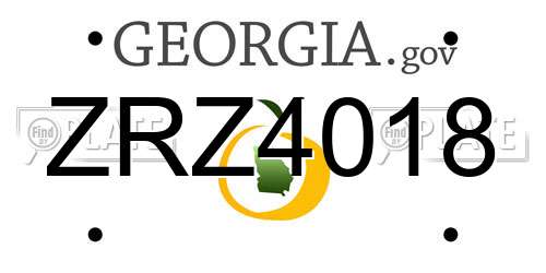 ZRZ4018 Georgia License Plate