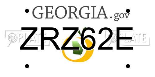 ZRZ62E Georgia License Plate