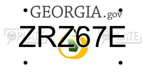 ZRZ67E Georgia License Plate